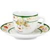 Fade Set 6 tazzine da caffè natalizie con piattino in porcellana bianco/verde con decori "Gillian"