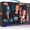 VATOS Laser Tag 360°Sensori Set di 2 Giocatori, 2,4 GHz Ricaricabile a infrarossi con Display Dati in Tempo Reale Pistola Laser Tag, Pistole Giocattolo per Giochi di attività per Bambini dai 6+