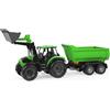 LENA - 7250 Worxx Trattore Deutz-Fahr Agroton con rimorchio - 74 cm trattore giocattolo 3+ anni, per esterni e interni, assi in acciaio, Made in Europe