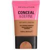 Revolution Beauty London Revolution Conceal and Define Soft Matte Tube Foundation, Fondotinta Coprenza Totale Opaco, F12C, 23ml
