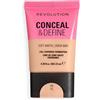 Revolution Beauty London Revolution Conceal and Define Soft Matte Tube Foundation, Fondotinta Coprenza Totale Opaco, F7NC, 23ml