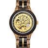 VICVS Orologio meccanico automatico da uomo in legno Orologio casual sportivo da uomo in legno Questo orologi in legno per acciaio inossidabile Combo (Zebra/Gold)