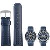 EAMOM Cinturino per orologio da uomo in vera pelle da 22 mm e 23 mm blu per Citizen AT8020-54 L/JY8078 con cinturino con fibbia pieghevole, Blu / Argento, 22mm, striscia