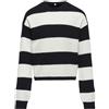 KIDS ONLY ONLY Kids Kogfranca - Maglione da Bambina L/S a Righe Knt Noos, Cloud Dancer/Stripes:Wide Stripe Black, 146/152 cm