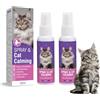 Piuess 60ml*2 Pezzi Feromoni Gatto Spray Tranquillante per Gatti Calmante Agitati Viaggio Antistress Kit Rilassante Repellente Irrequieti Felini Rilassanti E Tranquillanti Spray Calmante Insapore