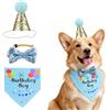 Rainway Set di feste di compleanno per cani, 3 pezzi forniture per feste per cani con cappello, bandana e papillon, simpatico regalo di compleanno per animali domestici (blu)