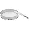 HOMOCONO Setaccio per Suolo in Acciaio Inossidabile Portatile e Leggero 31,5x31,5x6,5cm con Pala Tonda per Giardinaggio e Preparazione del Terreno