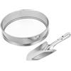 HEATSHAKING Setaccio per Terriccio in Acciaio Inox Resistente 26x26cm con Rete a Maglia Larga, Leggero e Portatile per Preparazione del Compost e Piantagione