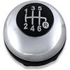 1neiSmartech Pomello Leva Cambio 6 Marce Compatibile con Fiat 500 (312) e Compatibile con Fiat 500 C dal 2007 in poi, con Foro in Metallo, Argento Lucido, per OEM 6930526 6930528