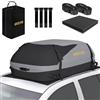 GADLANE Borsa da tetto per auto, 400 l, impermeabile, per auto e SUV con o senza portapacchi, con 4 cinghie robuste, tappetino antiscivolo, borsa portaoggetti (grigio)
