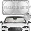 Clikeaze Parasole Auto Parabrezza Anteriore 150x70 cm - Visiera Parasole Interna Pieghevole Universale - Coprisole Auto UV Argento Riflettente - Ripara da UV e Caldo - Custodia Salvaspazio 26x25x2 cm
