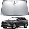 GFWGTS Parasole per parabrezza compatibile con Toyota RAV4 XA50 2019-2024 2025, parasole per parabrezza anteriore con protezione UV, protezione dal calore, pieghevole, accessori per parasole auto