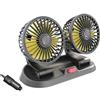 Afenau Ventilatore da Auto 12V a Doppia Testa, Afenau Ventilatore Auto Accendisigari con 2 Velocità, 360 gradi Ventilatore per Auto, Ventilatore 12 Volt per Camper SUV RV Caravan Furgone Camion