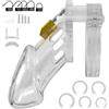 BDSMJOY Gabbia peniena con anelli scrotali, gabbia da schiavo sex toy, chastity cage per uomini, cintura di castità sex toy set (Nero, Stile lungo)