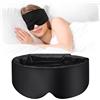 Acsatont Mascherina per Dormire Seta, Maschera Occhi per Dormire in Seta, Morbido e Traspirante, Anti-Luce, Maschera Notte con Fascia Regolabile per Donne e Uomini (Nero)