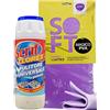 FEI FAN SET: Pulitore Universale In Polvere, Elimina Lo Sporco Difficile Grazie All'Azione Extra Sgrassante e Sbiancante 500g + Panno SOFT In Lattice, Formato 30x30cm (LIMONE, 2 Flaconi + 1 Panno)