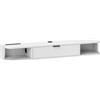 HOMCOM Mobile TV sospeso, per televisori fino a 127 cm, cassetto ribaltabile, 2 ripiani 120x24x16cm, Bianco | Aosom Italy