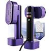 HUIPLUS Steamer - Set di calici a vapore, 1300 W, per vestiti, 2 in 1, riscaldamento rapido, 15 secondi, Steam Iron For Clothes con display a LED, 5 modalità di vapore, 1 modalità di stiratura a secco