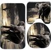 ZMvise - Set di 3 tappetini da bagno antiscivolo, motivo: elefante