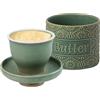Chingcoo Burriera in ceramica, burriera francese con raffreddamento ad acqua | Burriera raffreddato ad acqua, in porcellana, per burro fresco e spalmabile, verde