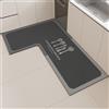 Treer Tappeto Cucina Antiscivolo Lavabile, Tappeto per Cucina in Diatomite Tappeti Runner Moderni Forma a L Tappetino Assorbente per Ingresso Bagno (Cucchiaio - sinistra,100x160x45cm)