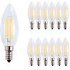 ENGEYA Lampadine a Candela LED E14, 4W Lampada a Filamento, Bianca Calda 2700K, 400 Lumen, 4W Equivalenti a 40W, 360° Angolo Luminoso, Non Dimmerabile, 12 Pezzi