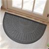 Dasenvo Zerbino semicircolare per ingresso o camera da letto, antiscivolo, per interni ed ingresso, a basso profilo, facile da pulire, decorazione per la casa (grigio, 45 x 75 cm)
