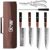 XCHIEF PRO Juego de 4 cuchillos de cocina japoneses de acero al carbono