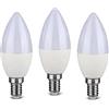 LEDLUX 3 Pezzi Lampadine Led E14 Dimmerabile, 220V 5.5W=40W 470 Lumens, Forma Candela C37, Bianco Caldo Neutro Freddo (3000K)