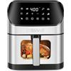 DEIME Friggitrice ad Aria DEIME 6L, 1500W, 12 Programmi, Display Digitale, Argento