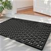 DEXI Zerbino Ingresso Esterno 48.5 x 75 cm, Zerbini Antiscivolo Foro di Drenaggio, Tappeto Interno Impermeabile Rimozione Della Polvere per Porta, Giardini, Nero