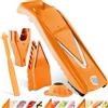 Börner Affettaverdure V5 (Plus Set) - Mandolina Regolabile con Extra Accessori + Pelapatate - Affettaverdure con Lama a V in Acciaio Inox - Per Fette, Strisce, Cubetti - Colore: Arancione