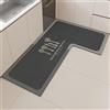 Treer Tappeto Cucina Antiscivolo Lavabile, Tappeto per Cucina in Diatomite Tappeti Runner Moderni Forma a L Tappetino Assorbente per Ingresso Bagno (Cucchiaio - destra,100x160x45cm)