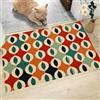 MLSOWM Tappetino Ingresso Casa 50x80 cm, Tappeto Sottile Retrò Antiscivolo Tappetino di Benvenuto con Geometria Classica Colori Resistente e Facile da Pulire Zerbino per Ingresso, Corridoio e Ufficio, Rosso