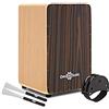 gear4music Cajon di Gear4music con Custodia e Accessori, Ebano
