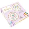 Larousse Mon kit de broderie Bridgerton: Coffret avec 2 toiles à broder, 1 aiguille, 1 tambour en bois, 6 échevettes de fil
