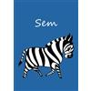 CREATESPACE Sem - Malbuch / Notizbuch / Tagebuch - Sem - DIN A4 - blanko - Zebra - blau