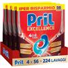 Pril Excellence 4in1 Caps, Detersivo Lavastoviglie in Caps a dissoluzione rapida, formato da 56x4 (224 capsule)