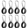 TopHomer 8 clip per cavi in gomma con moschettone - 40mm fascette per tubi in acciaio inossidabile con inserto in gomma, clip S per fascette per tubi, kit di fascette per cavi in metallo