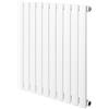 Monster Shop Radiatore Ovale a Colonna Singola 600 x 600 mm Orizzontale Design Moderno Acciaio al Carbonio Riscaldamento Centrale Bianco con Kit Fissaggio e Spazzola