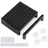 Tufa 10 maniglie nere da cucina 96 mm - Maniglie per armadi da cucina in acciaio inox con 10 viti lunghe, 20 viti corte per cassetti, armadi e armadietti