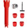 ZenHuaXinTon Set di chiavi idrauliche 12 in 1 per lavello, set di chiavi per rubinetti, chiave multifunzione con impugnatura ergonomica antiscivolo per installazione e riparazioni di rubinetti per