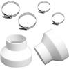 ZPSNDP 2 Pezzi Tubo Cappa Cucina Riduzione Scarico Tubo, Materiale ABS Tubo per Cappa Aspirante Cucina Riduttore Tubo Condizionatore Portatile, per Tubo di Ventilazione/Riduzione di Tubo