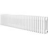 Monster Shop Radiatore Tradizionale a 4 Colonne 300 x 1505 mm Riscaldamento Centrale Orizzontale Bianco Opaco in Acciaio al Carbonio con Staffe Kit di Fissaggio e Spazzola Pulizia