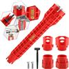 VOBOR 14 in 1 Multifunzione Chiave per Rubinetto Sottolavello, Chiave per Dadi Rubinetti, Utensile Montaggio e Smontaggio Lavabo, WC, Tubi Acqua