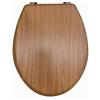 Generico Sedile Copriwater Universale in Legno MDF - Tavoletta WC con Cerniere in Acciaio Inox, Design Moderno - Colore Marrone Legno