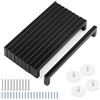 Tufa 10 maniglie per mobili, colore nero, per mobili da cucina, 160 mm, distanza tra i fori, in acciaio inox, con 30 viti e 4 maniglie autoadesive, maniglie per porte quadrate, cucina per mobili