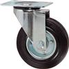 MAURER Ruota in Gomma 125 mm con Piastra 105x85 mm Girevole Maurer Portata 100kg