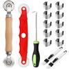 WhaleO 15 Pezzi Ripara Zanzariera Zanzariera a Rullo con 3.5mm Gancio di Garza Rete Zanzariera Ricambio Rullo Kit Riparazione Zanzariere per Rete Zanzariera Ricambio Installare Schermi di Finestre