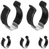 QUARKZMAN 5Pcs T10 U Clip Supporto Staffa, Acciaio Inossidabile LED Tubo Fluorescente Clip, Supporto Lampada Fascette Per Tubo 24mm 15/16 Accessori Montaggio Asta Luce, 37mm H, Nero
